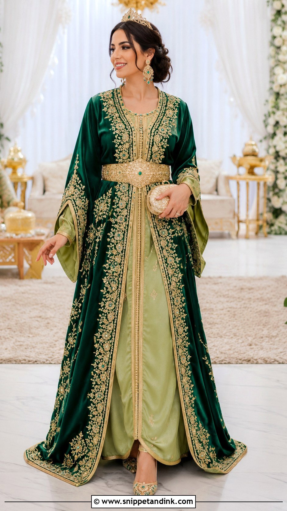 Moroccan Henna Takchita Wedding Dress - Snippet and Ink - 30 Moroccan Wedding Dress Ideas