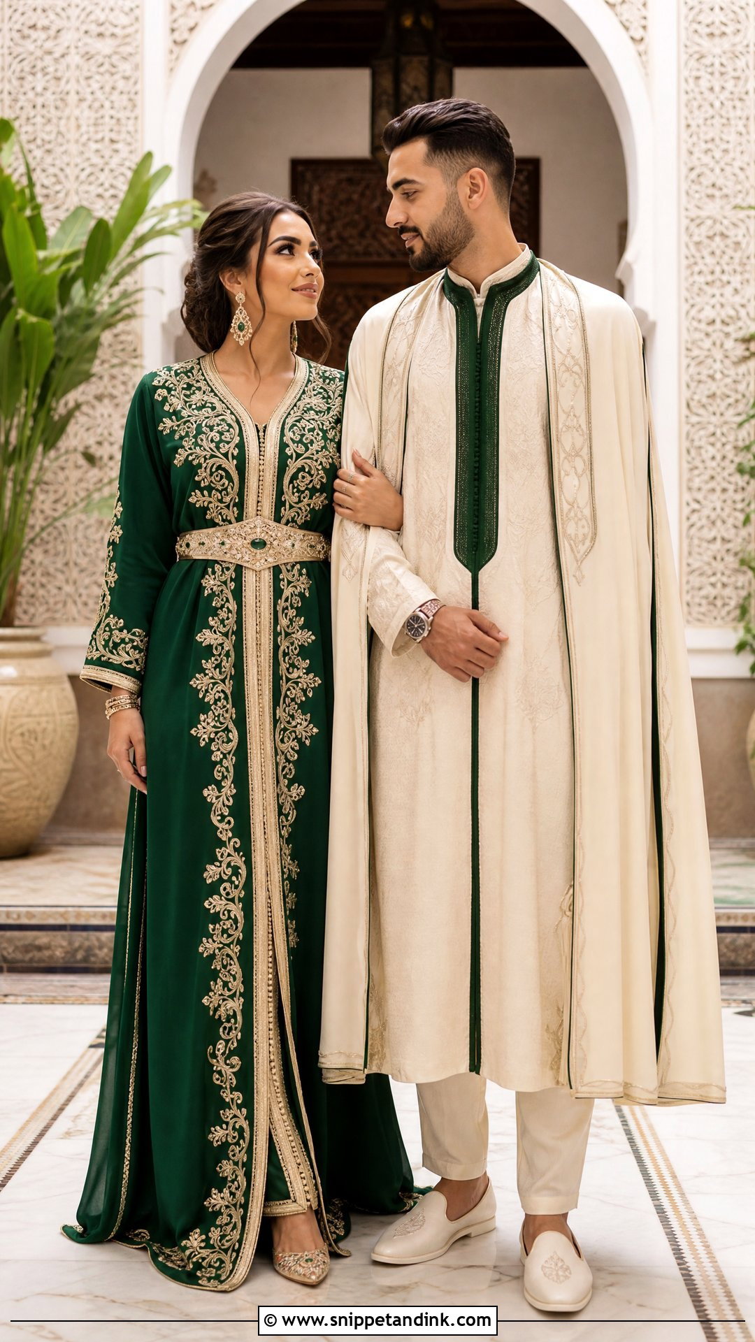 Moroccan Kaftan and Jabador Traditional Wedding Attire - Snippet and Ink - 20 Traditional Wedding Attire for Couples Ideas