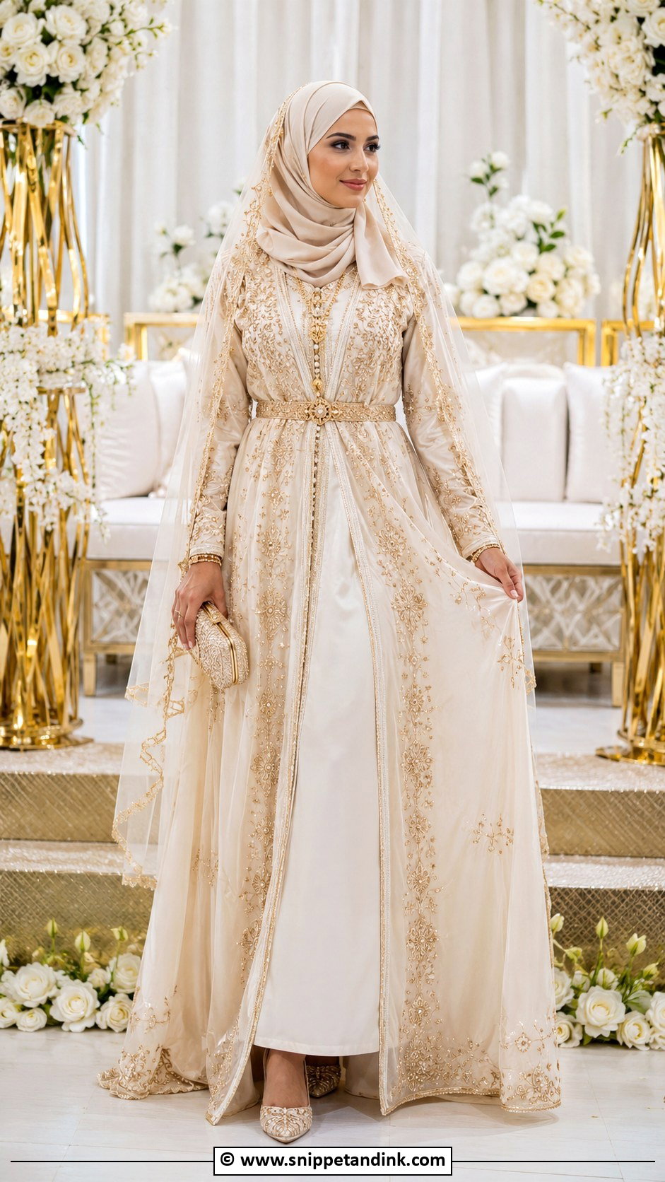 Moroccan Takchita Arabic Muslim Wedding Dress - Snippet and Ink - 25 Arabic Muslim Wedding Dress Ideas