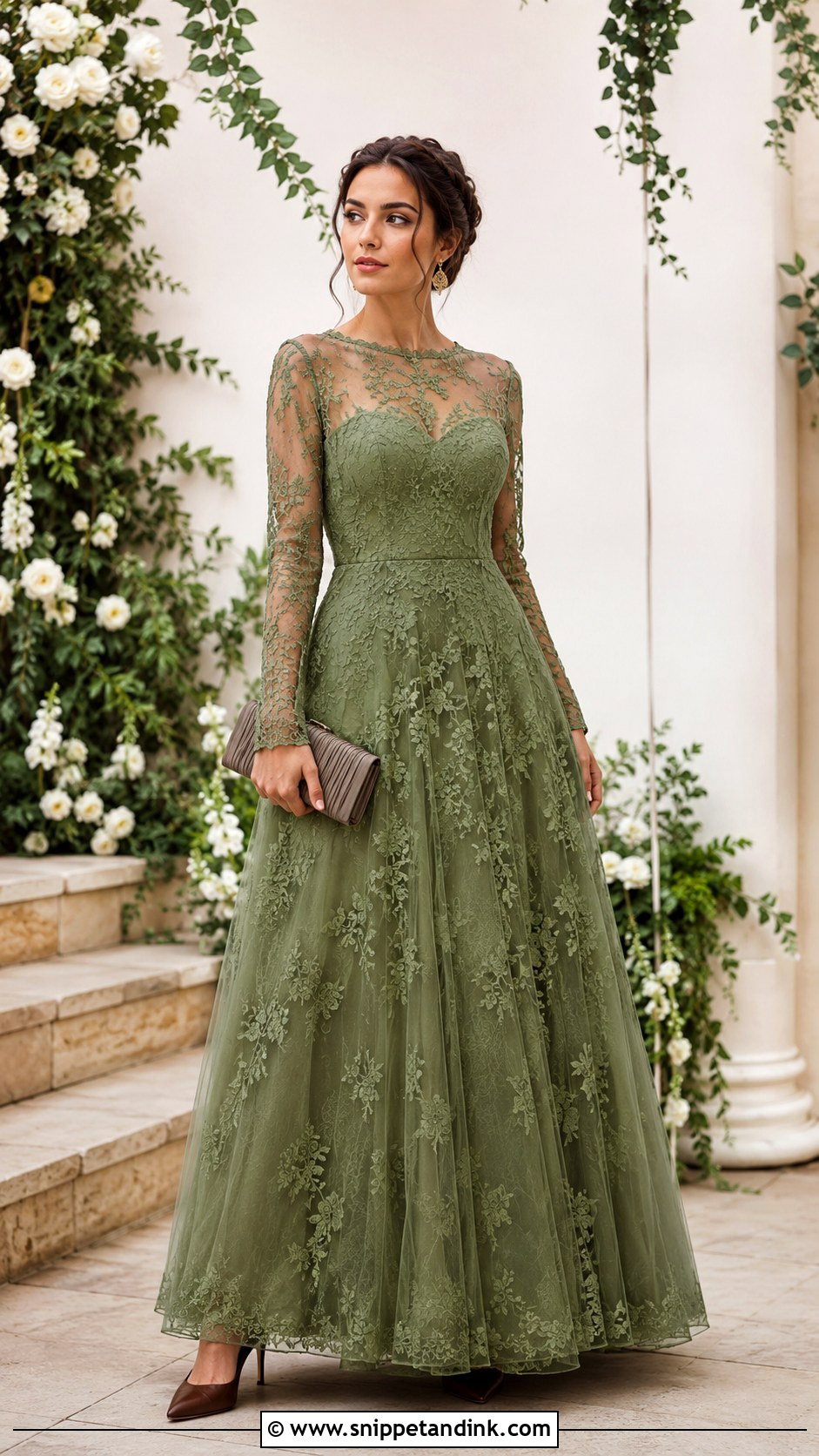 Moss Green Lace Ball Gown - Snippet and Ink - 20 Green Ball Gown Dress Ideas
