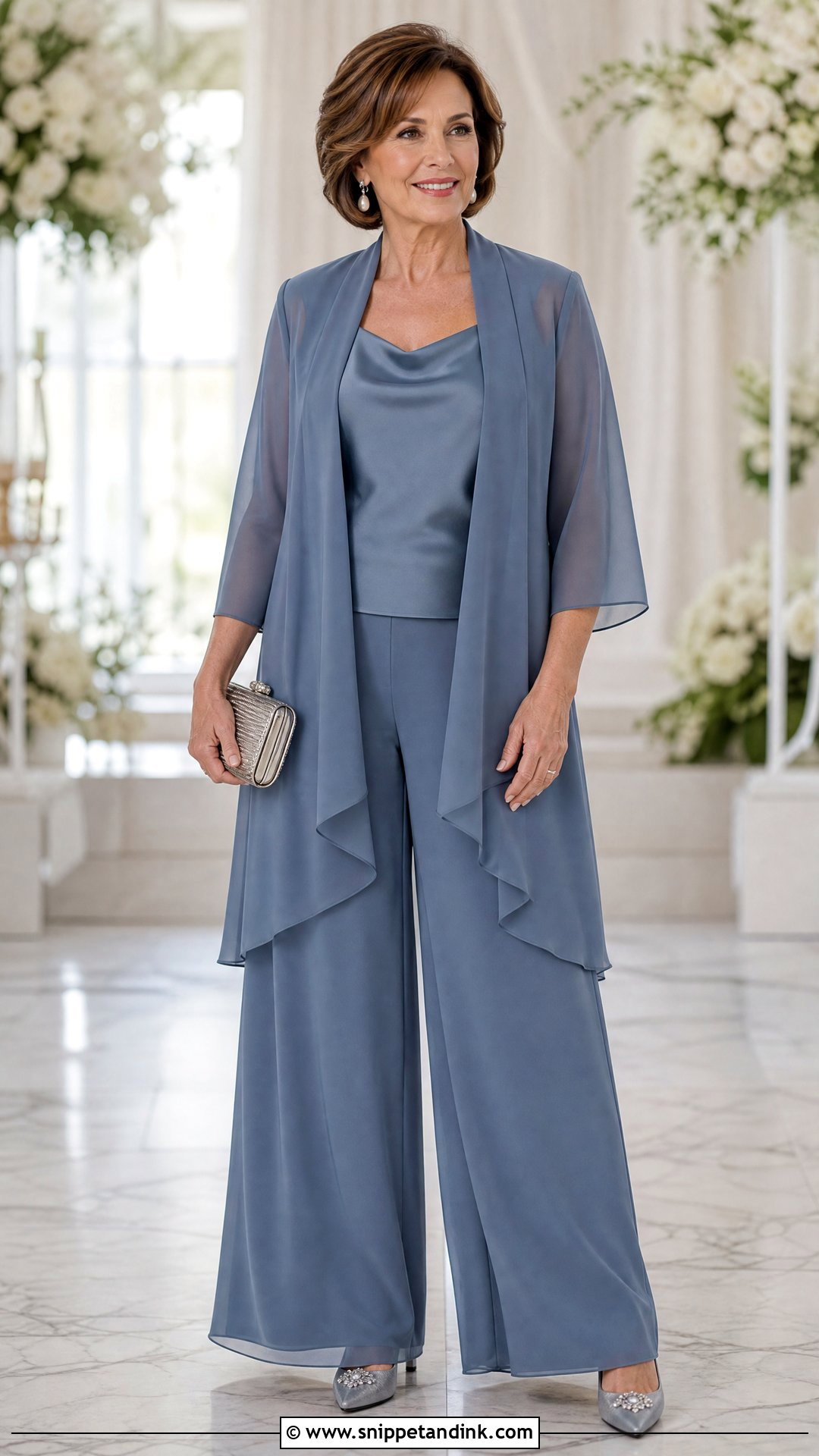 Mother Of The Bride Chiffon Pants Set - Snippet and Ink - 20 Wedding Outfit Pants Women Ideas