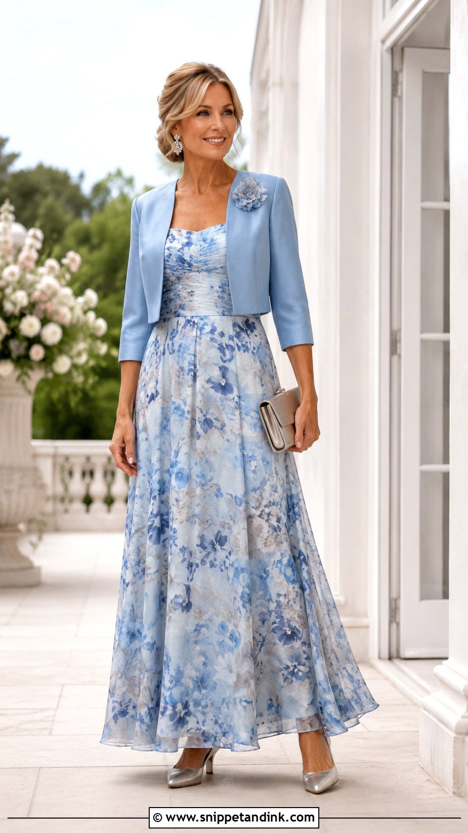 Mother Of The Bride Maxi Dress With Jacket - Snippet and Ink - 20 Brides Mum Outfit Ideas