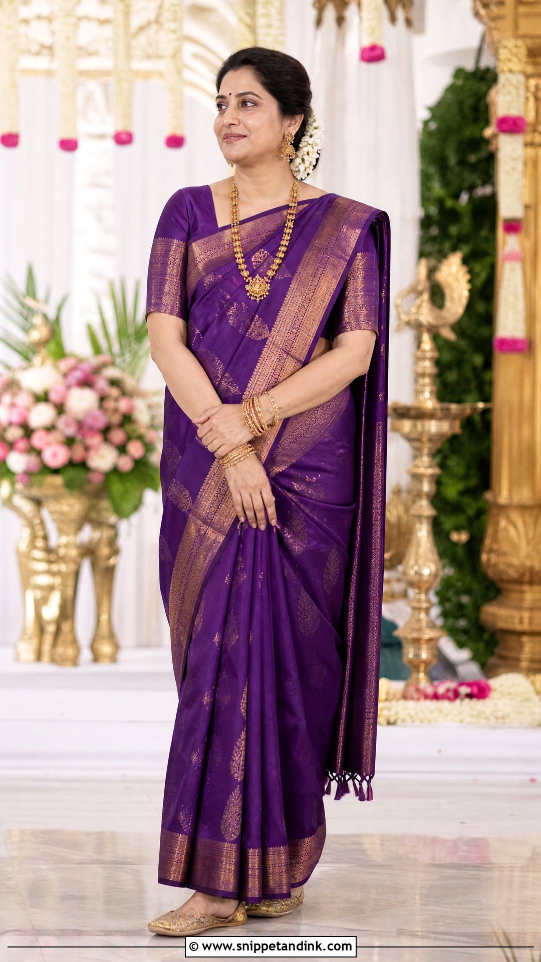 Mother Of The Bride Silk Saree Outfit - Snippet and Ink - 25 South Indian Wedding Outfits