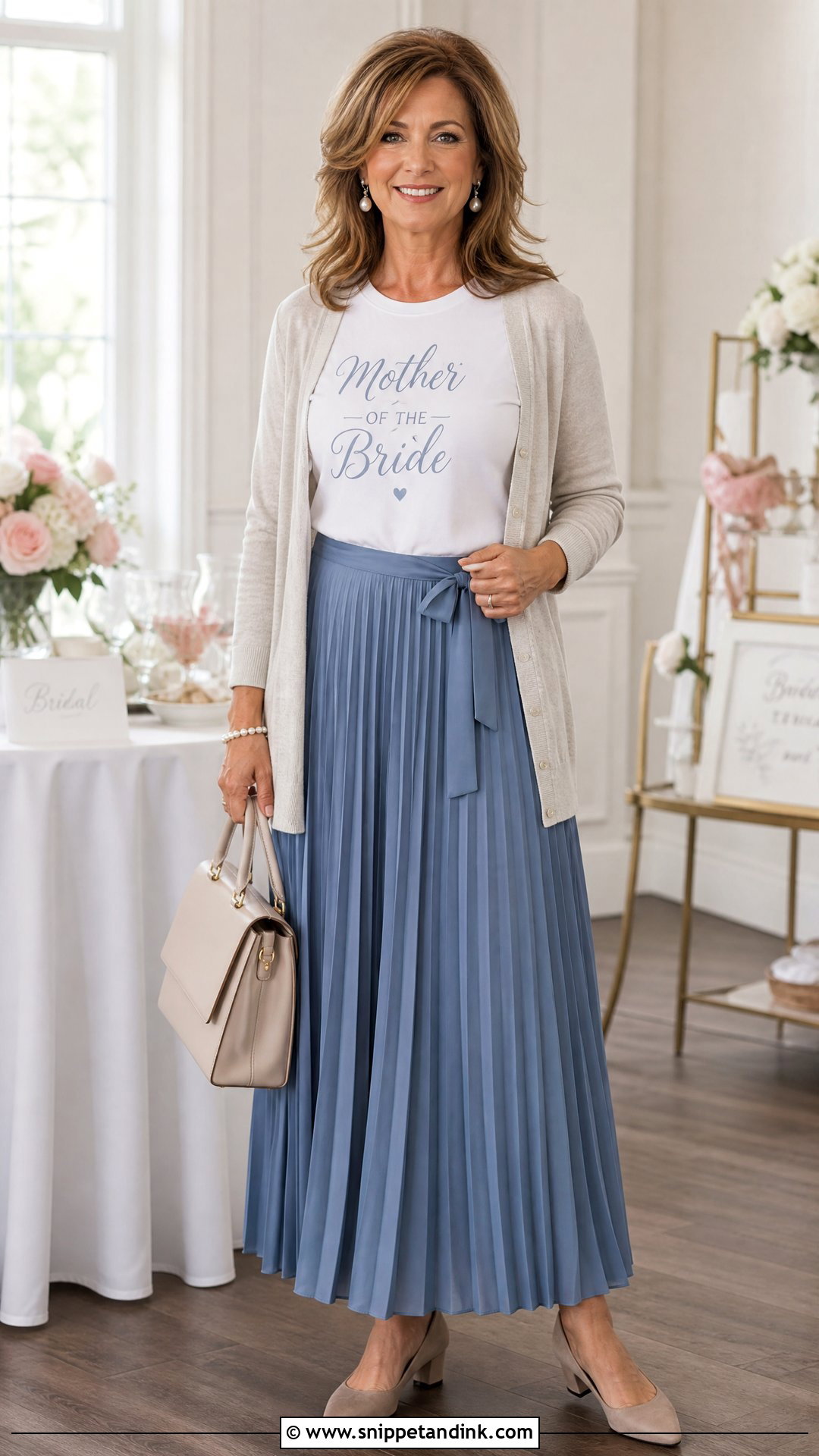Mother Of The Bride Wedding T Shirt With Maxi Skirt - Snippet and Ink - 20 Wedding T Shirts Ideas