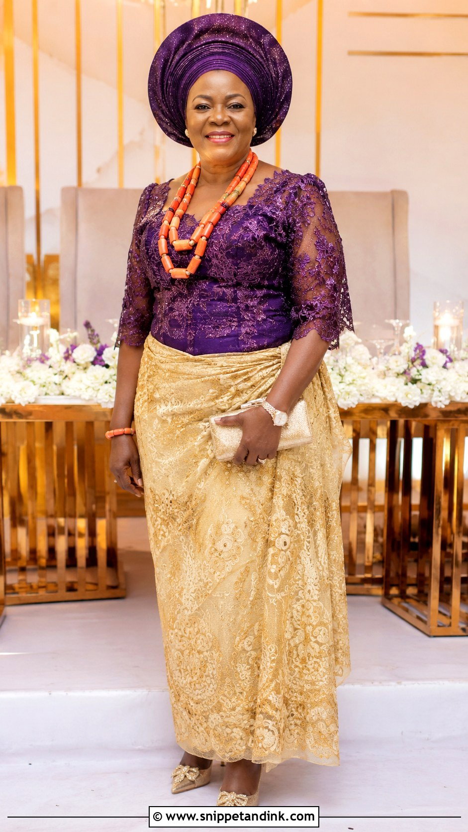Mother Of The Groom George Wrapper Outfit - Snippet and Ink - 25 Nigeria Traditional Wedding Outfit Ideas