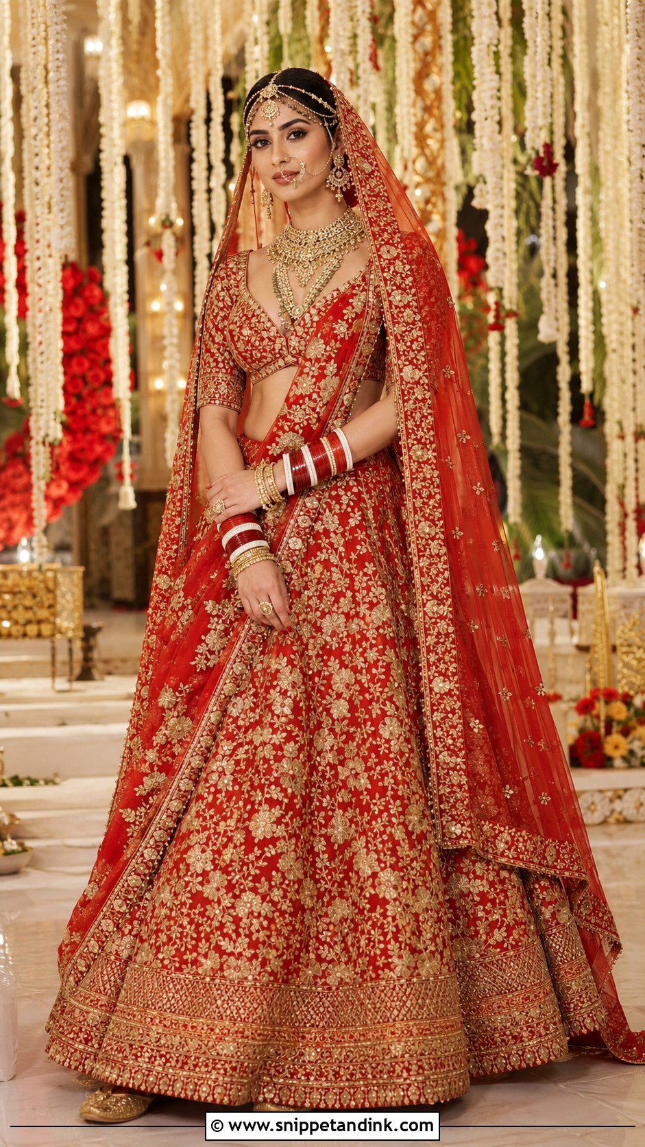 Mouni Roy Bengali Wedding Lehenga - Snippet and Ink - 20 Bollywood Celebrity Wedding Outfit Ideas