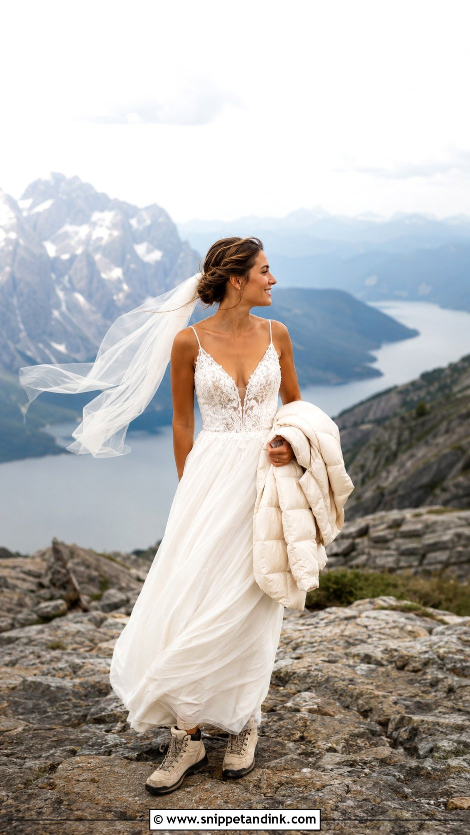 Mountain A Line Elope Wedding Dress - Snippet and Ink - 20 Elope Wedding Dress Ideas