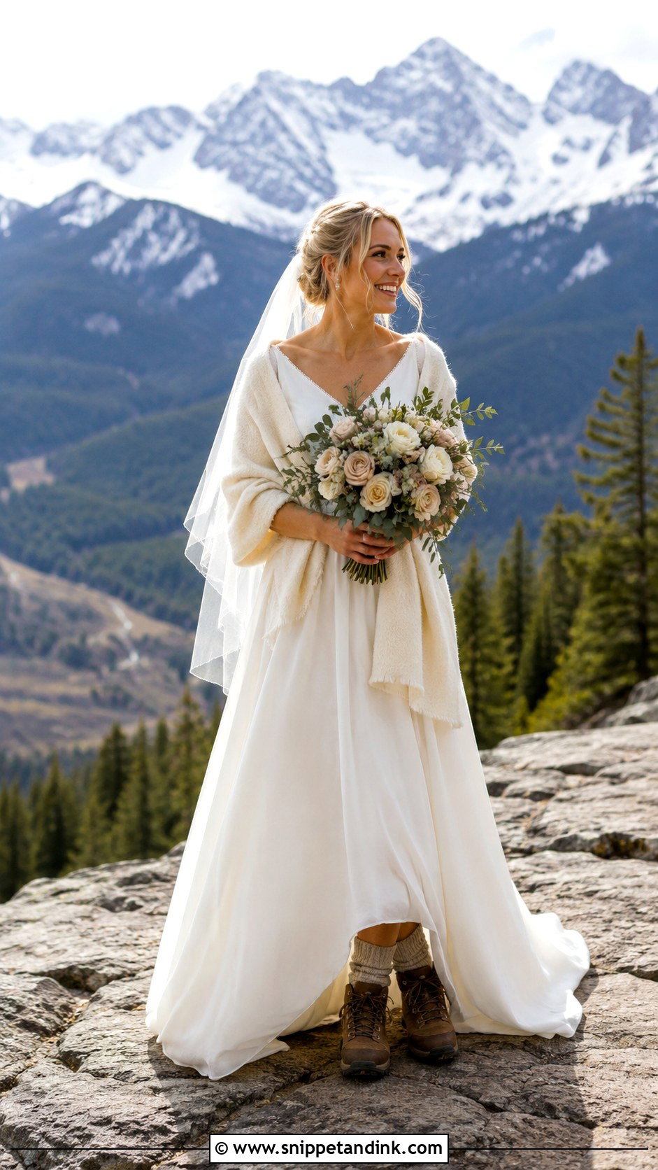 Mountain Elopement A Line Dress - Snippet and Ink - 25 Mountain Elopement Dress Ideas