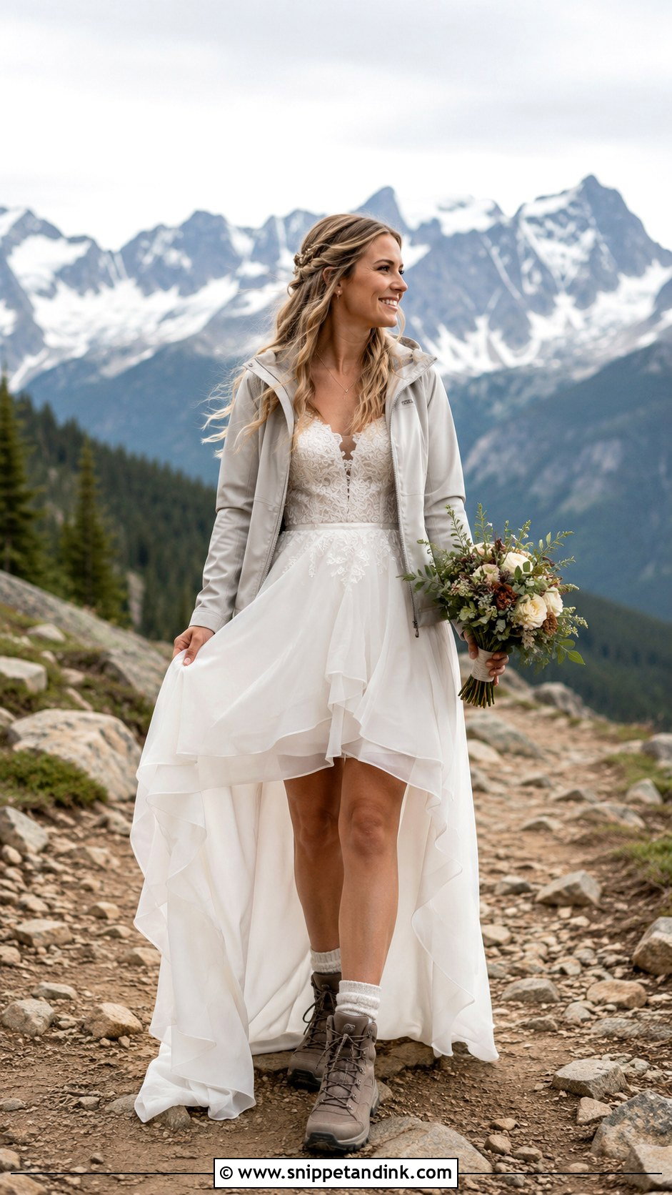 Mountain Elopement High Low Dress - Snippet and Ink - 25 Mountain Elopement Dress Ideas