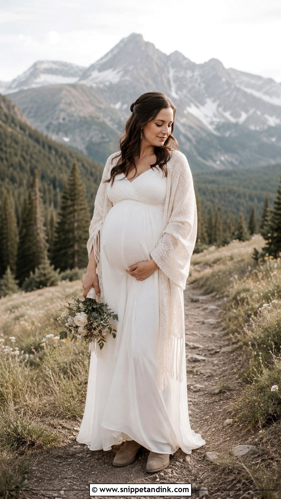 Mountain Elopement Maternity Dress - Snippet and Ink - 25 Mountain Elopement Dress Ideas