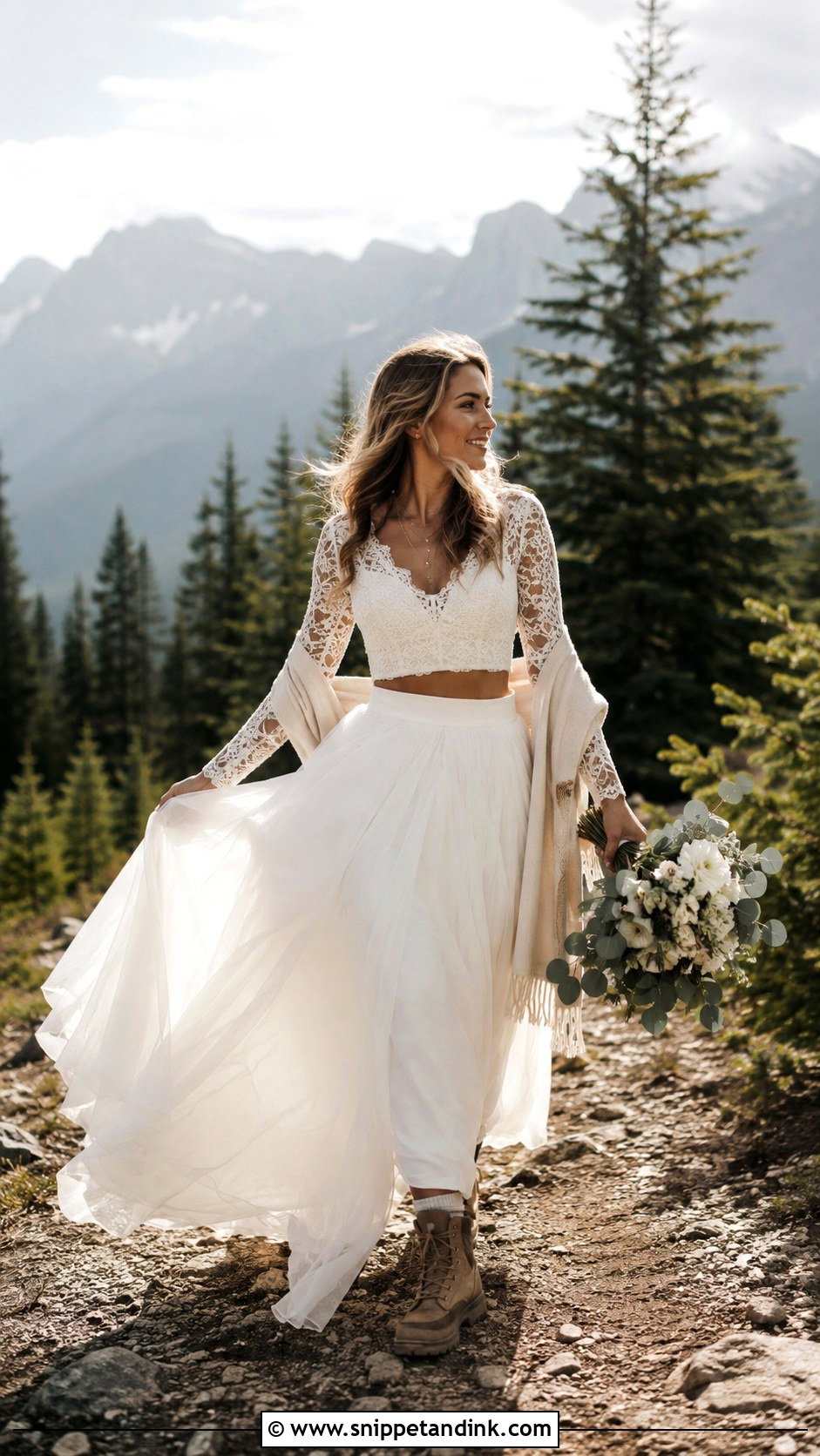 Mountain Elopement Two Piece Dress - Snippet and Ink - 25 Mountain Elopement Dress Ideas