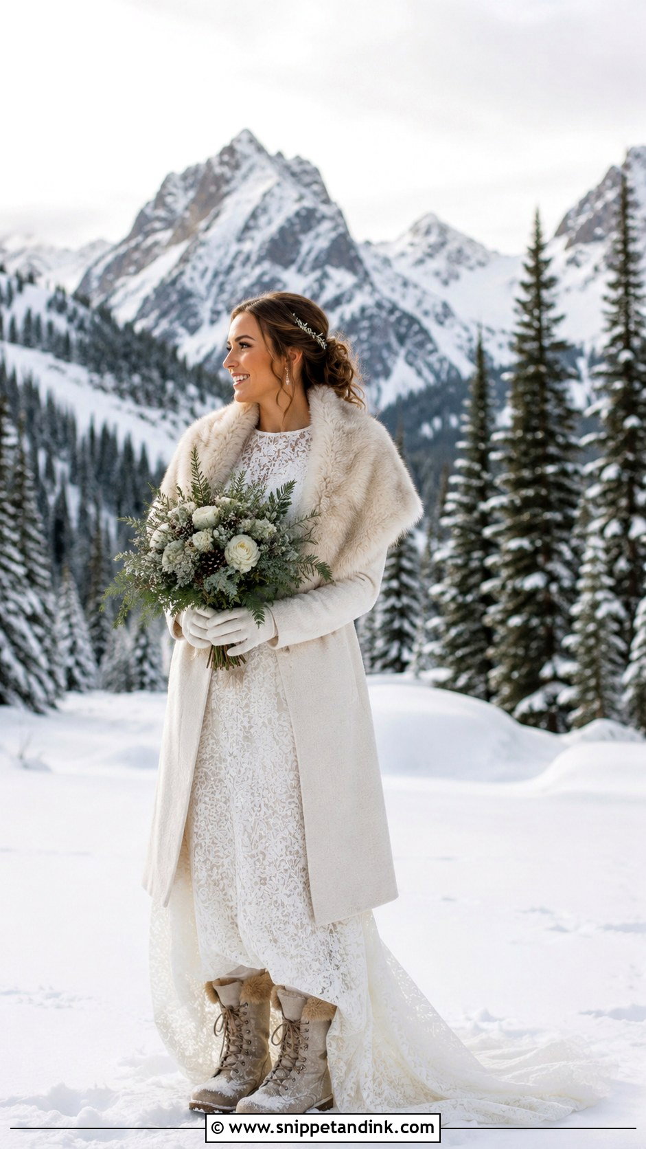 Mountain Elopement Winter Dress - Snippet and Ink - 25 Mountain Elopement Dress Ideas