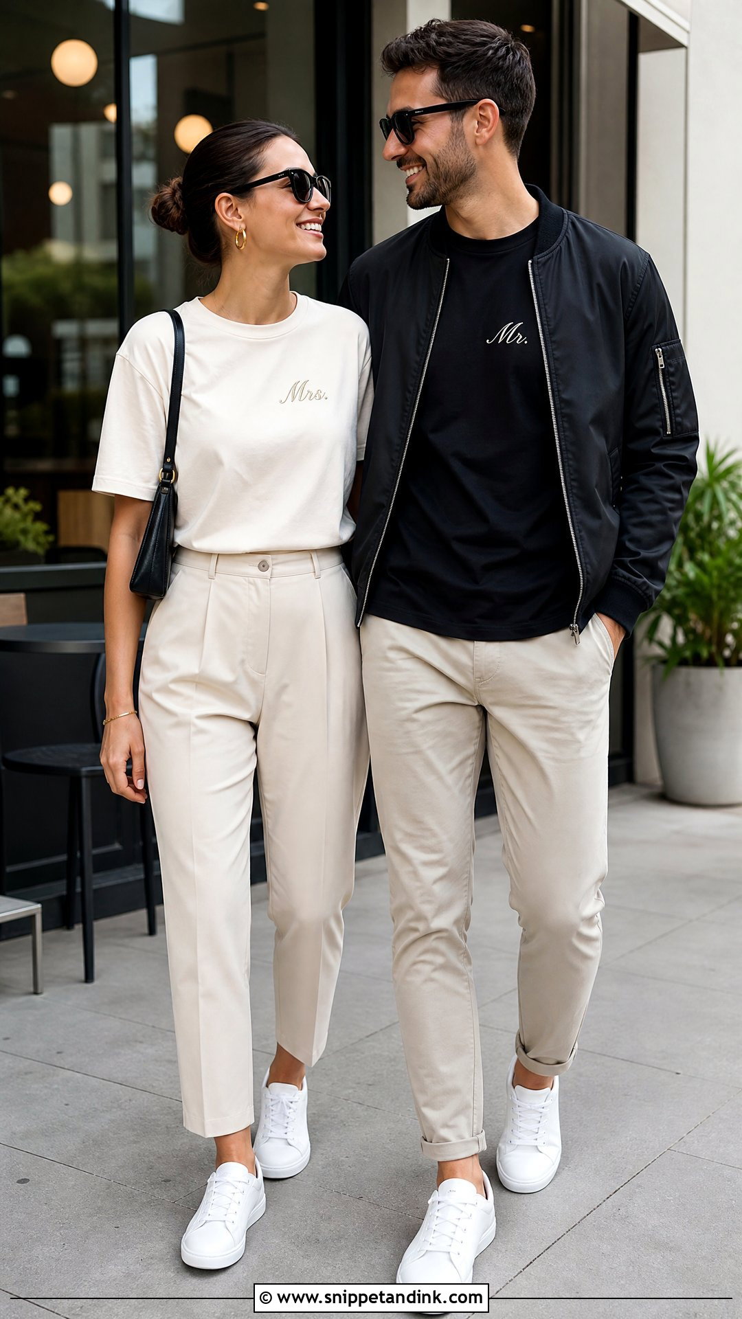 Mr And Mrs Minimalist Shirt Outfit - Snippet and Ink - 20 Honeymoon Shirts Ideas