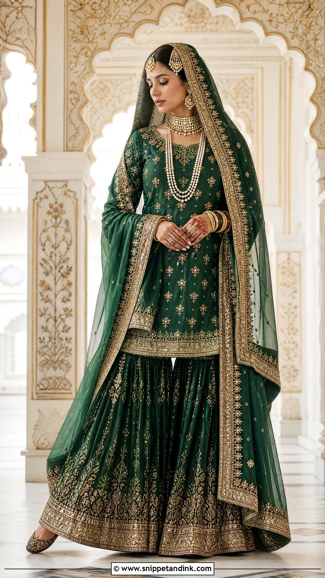 Mughal Bridal Sharara - Snippet and Ink - 25 Royal Indian Brides Ideas