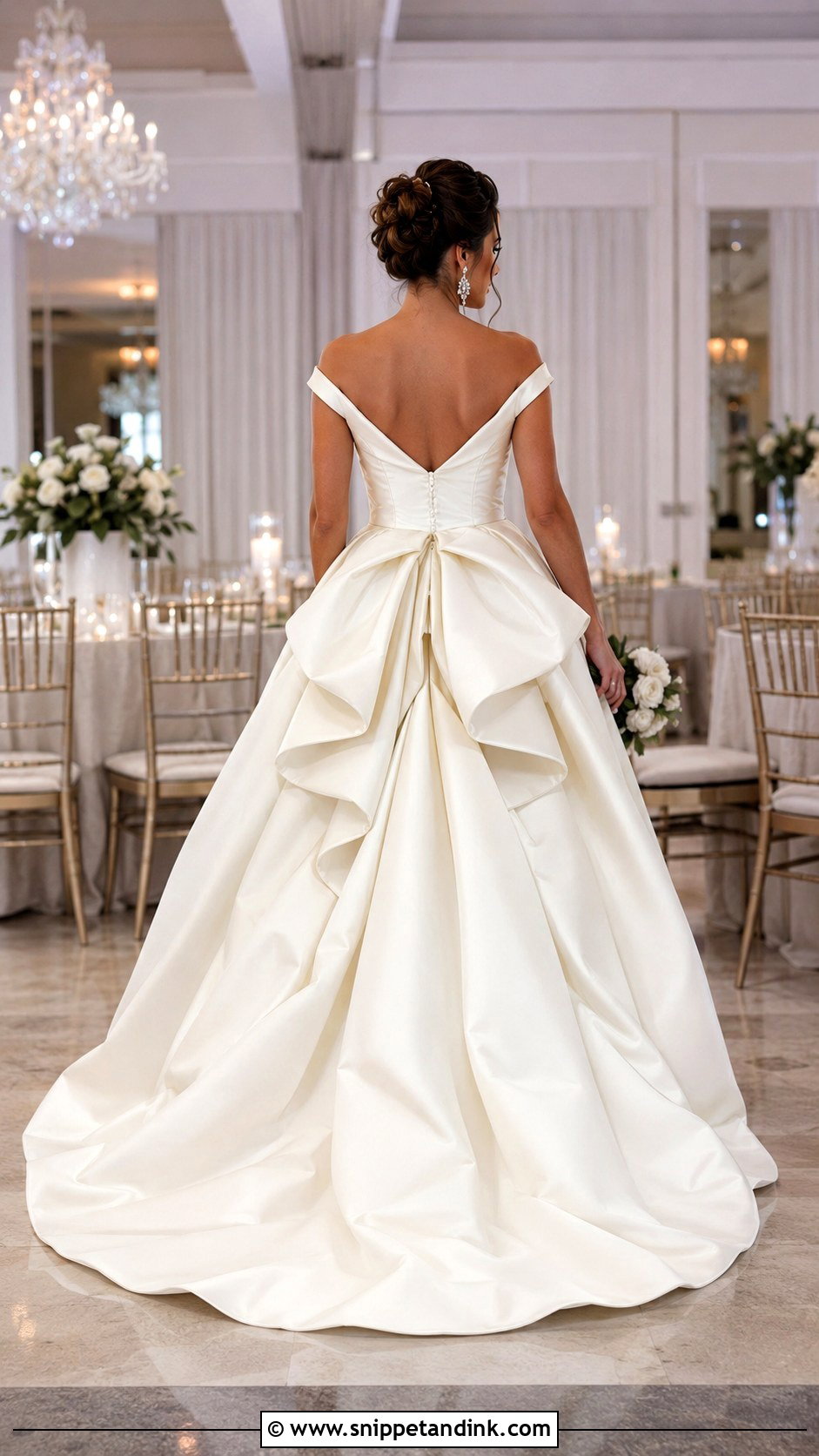Multi Point French Bustle for Heavy Wedding Dress - Snippet and Ink - 20 Dress Bustle Ideas