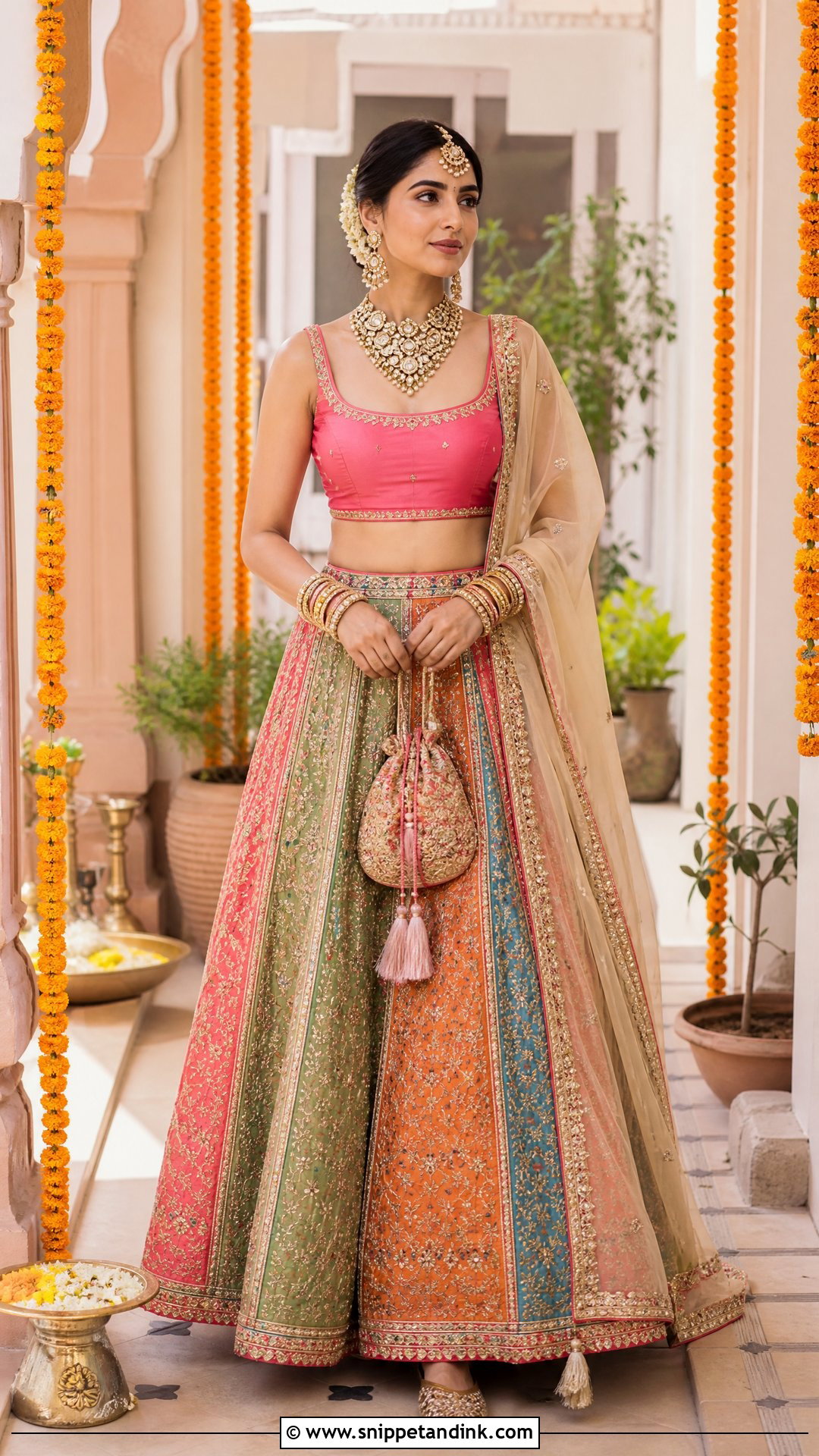 Multicolor Bridal Lehenga Choli - Snippet and Ink - 20 Bride Choli Ideas