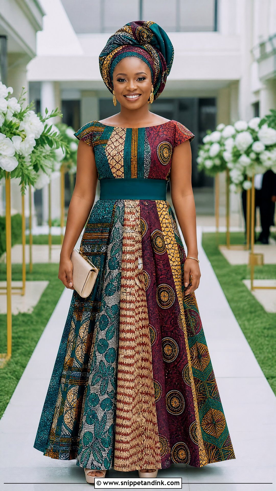 Multicolor Chitenge Patchwork Dress - Snippet and Ink - 20 Chilanga Mulilo Dress for Bride Ideas