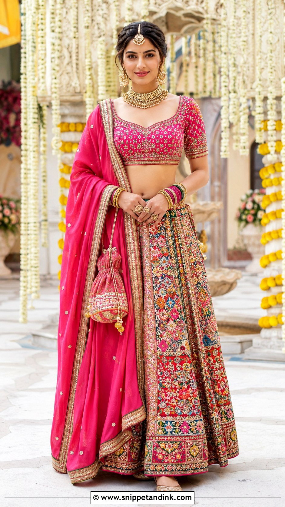 Multicolor Embroidered Bridal Chaniya Choli - Snippet and Ink - 20 Bridal Chaniya Choli Indian Weddings Ideas