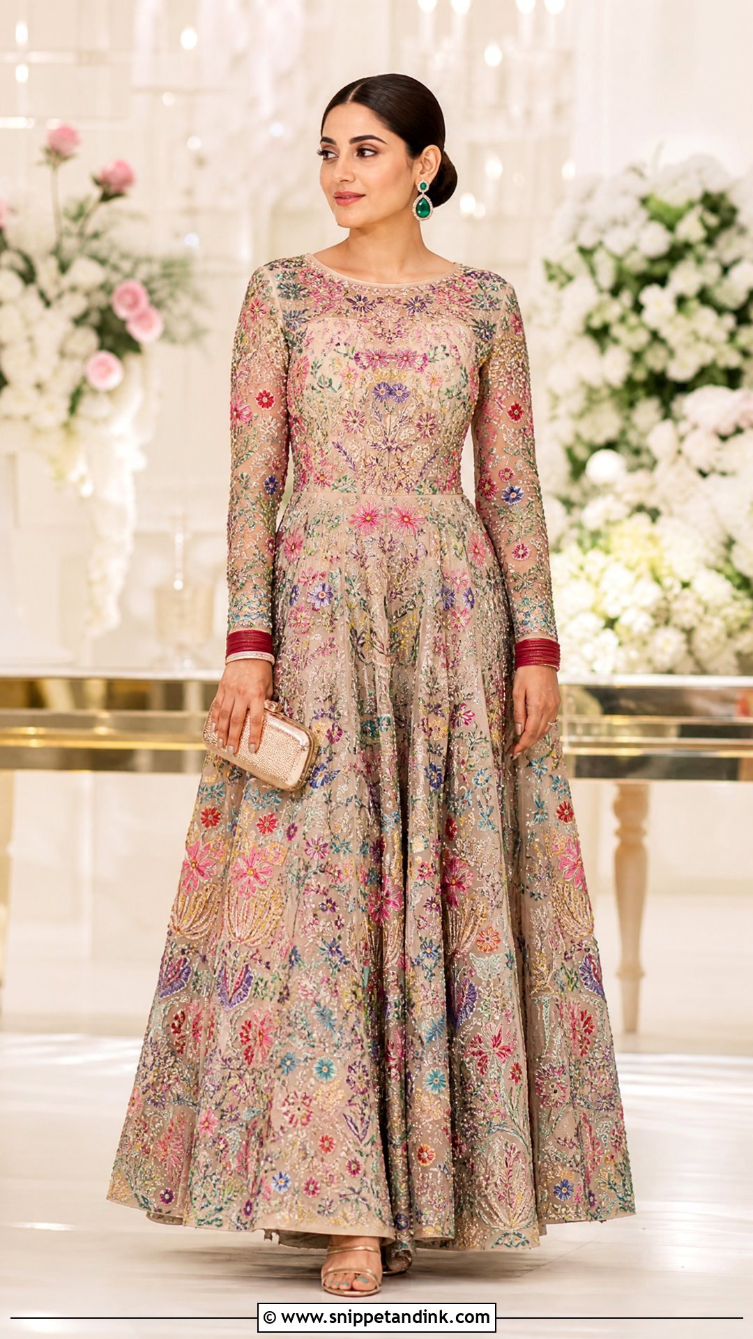 Multicolor Embroidered Indian Bridal Gown - Snippet and Ink - 20 Indian Bridal Gowns