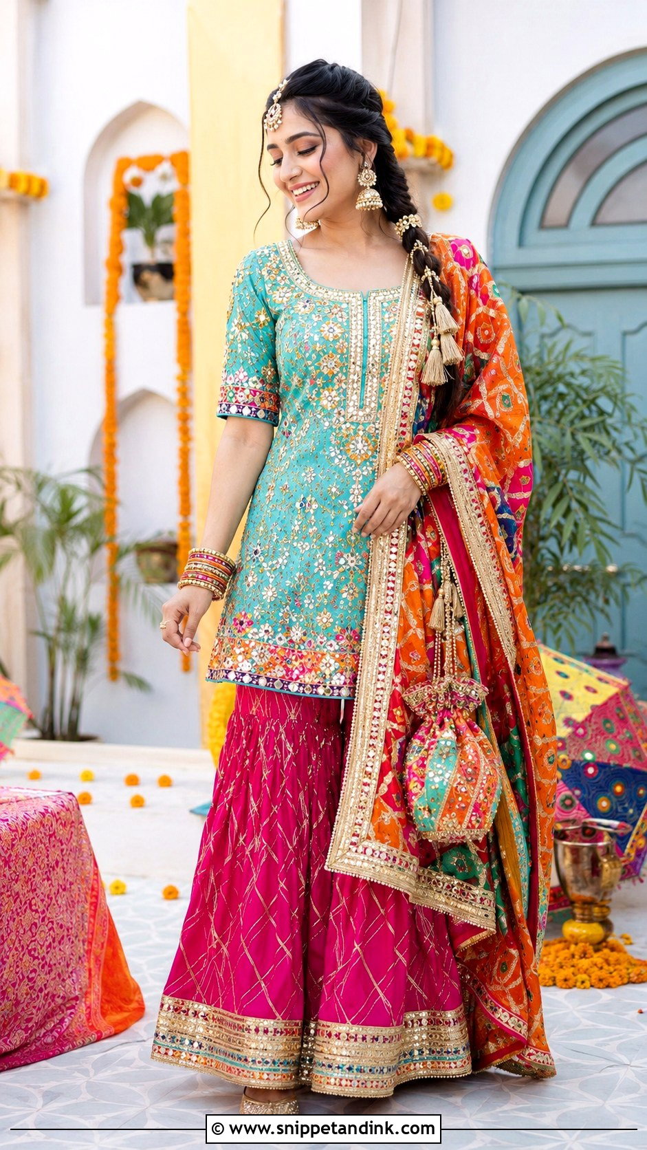 Multicolor Gota Patti Punjabi Bridal Suit - Snippet and Ink - 20 Indian Punjabi Bridal Suits