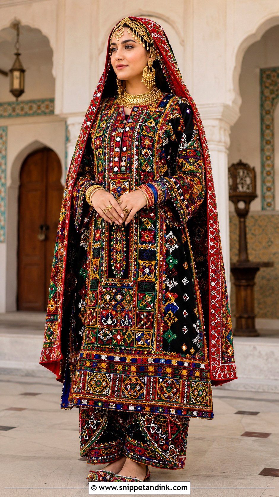 Multicolor Hapt Rang Balochi Bridal Dress - Snippet and Ink - 20 Balochi Bridal Dress Ideas