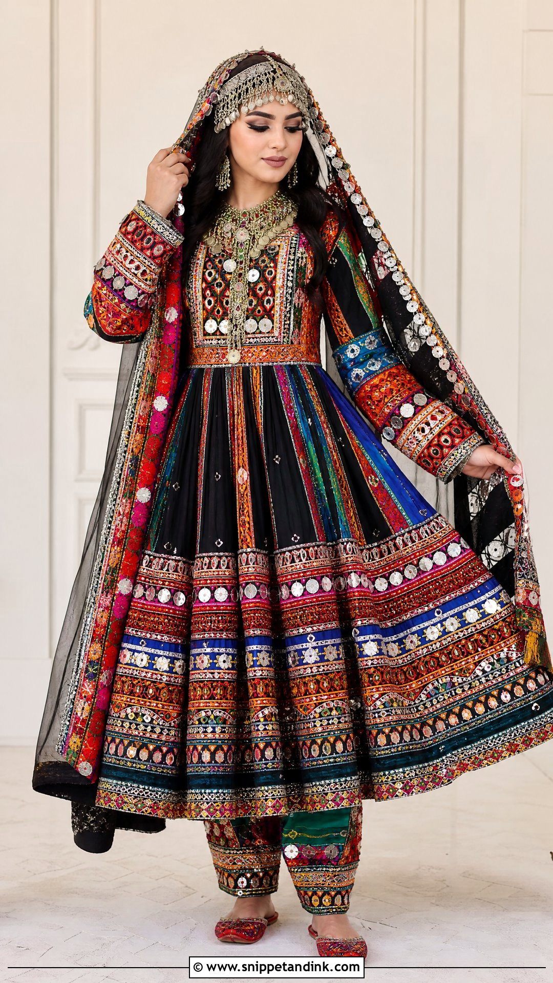 Multicolor Kuchi Afghan Wedding Dress - Snippet and Ink - 20 Afghan Wedding Dresses