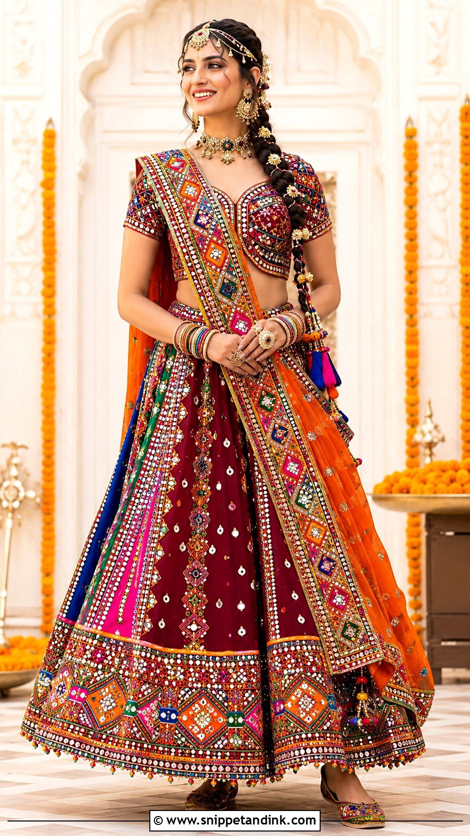 Multicolor Kutchi Bridal Chaniya Choli - Snippet and Ink - 20 Bridal Chaniya Choli Ideas