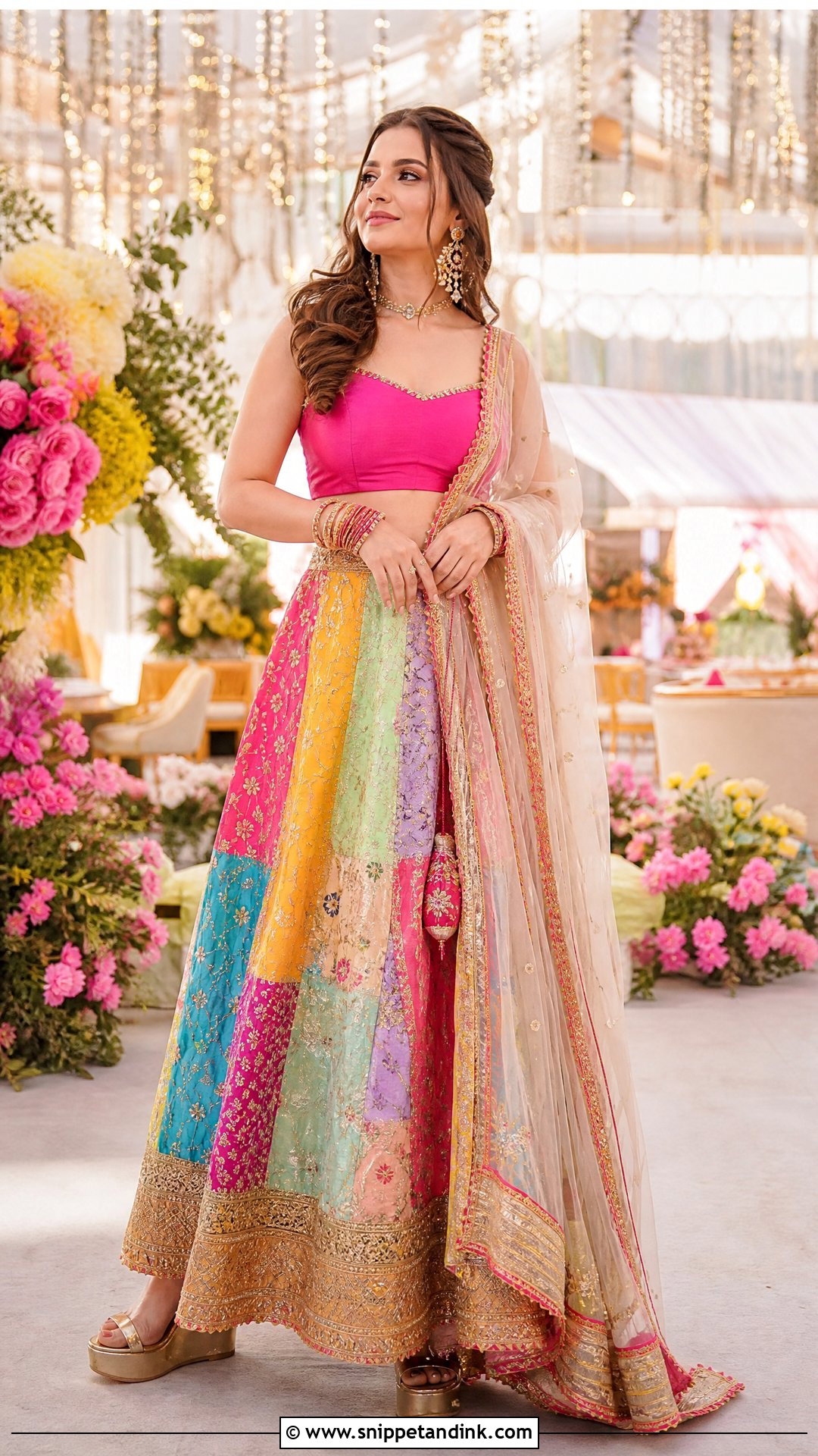 Multicolor Lehenga Dholki Bridal Outfit - Snippet and Ink - 20 Dholki Outfit Bride Ideas