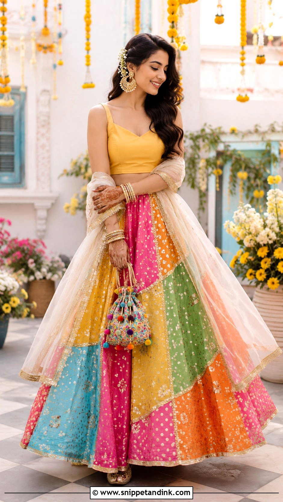 Multicolor Lehenga For Bride Sister - Snippet and Ink - 25 Mehndi Dresses for Bride Sister