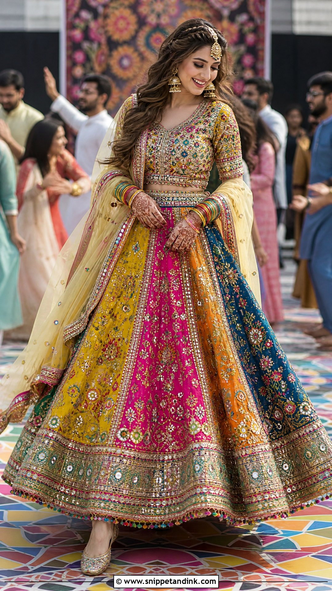 Multicolor Mehndi Lehenga Dress For Bride - Snippet and Ink - 25 Mehndi Dress for Bride Pakistani Bridal Ideas