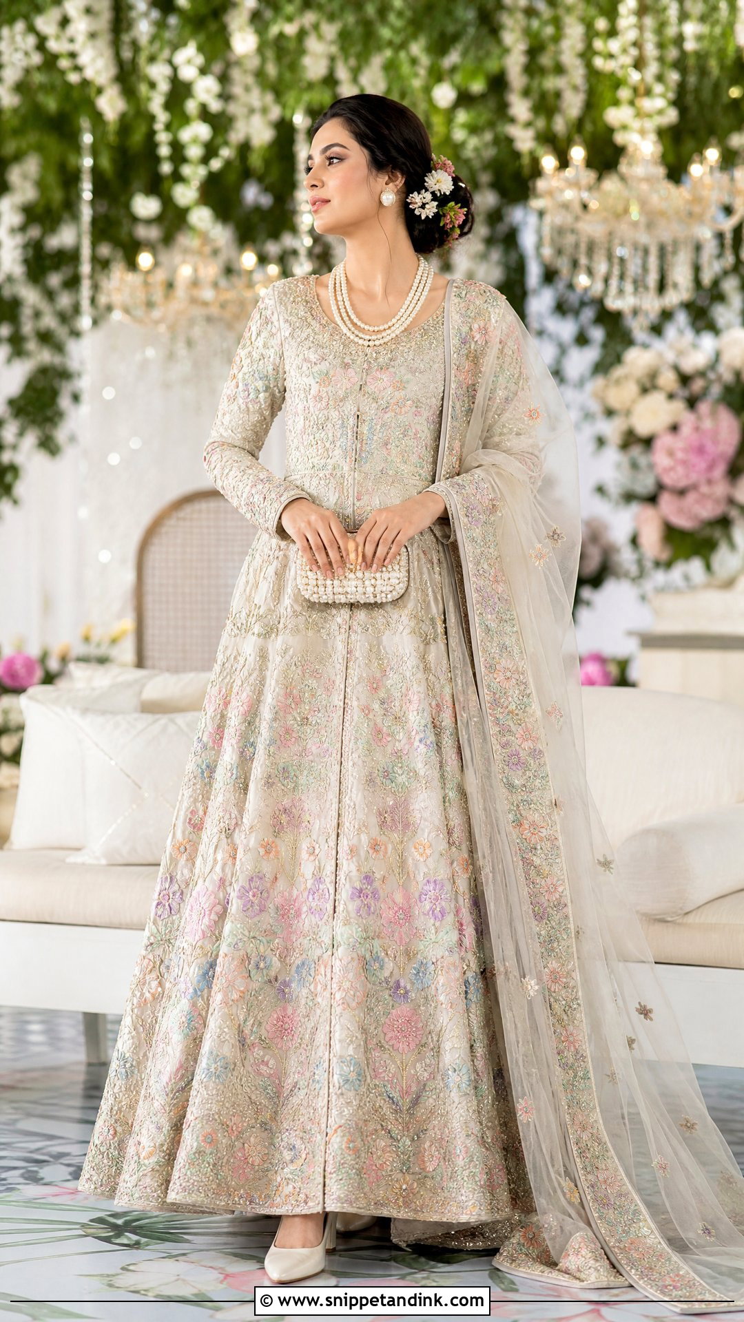 Multicolor Pastel Pakistani Bridal Walima Maxi - Snippet and Ink - 20 Pakistani Bridal Walima Maxi Ideas
