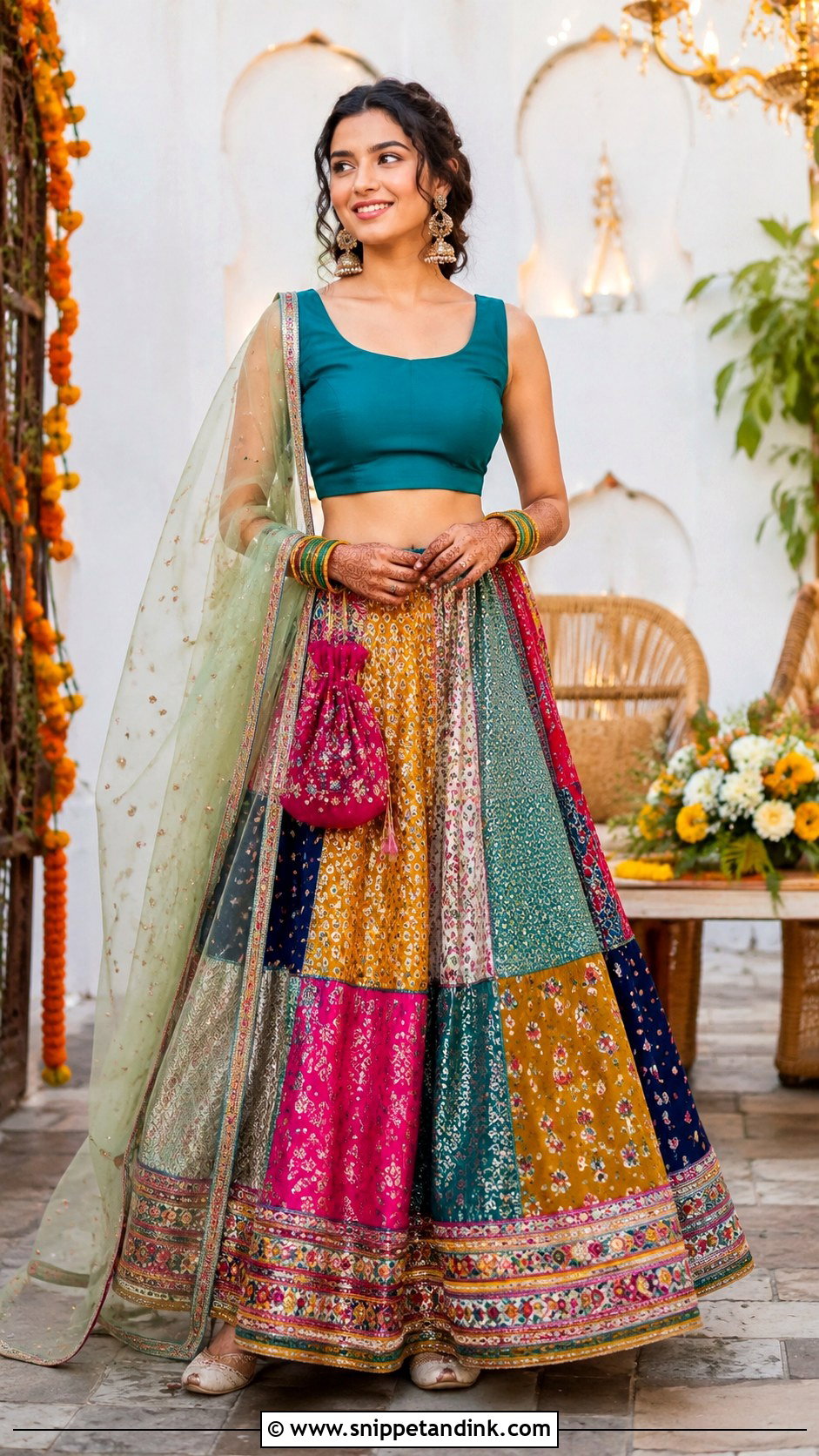 Multicolor Patchwork Lehenga - Snippet and Ink - 20 Indian Weddings Lehnga Designs