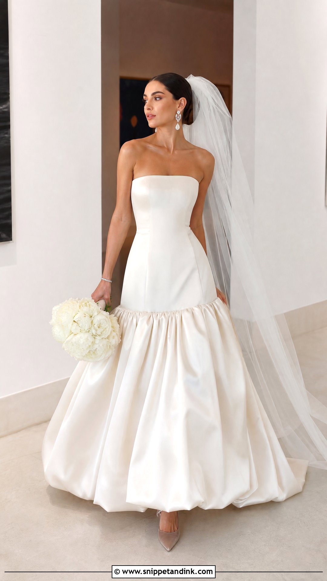 Mushroom Drop Waist Wedding Dress - Snippet and Ink - 20 Light Brown Wedding Dress Ideas