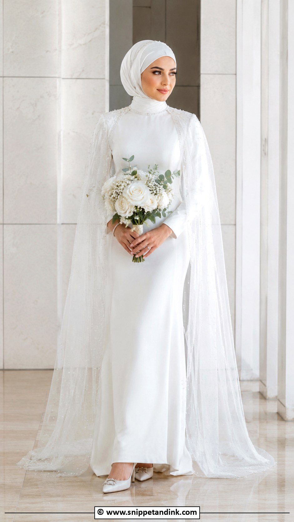 Muslim Bridal Cape Dress - Snippet and Ink - 30 Muslim Bridal Ideas