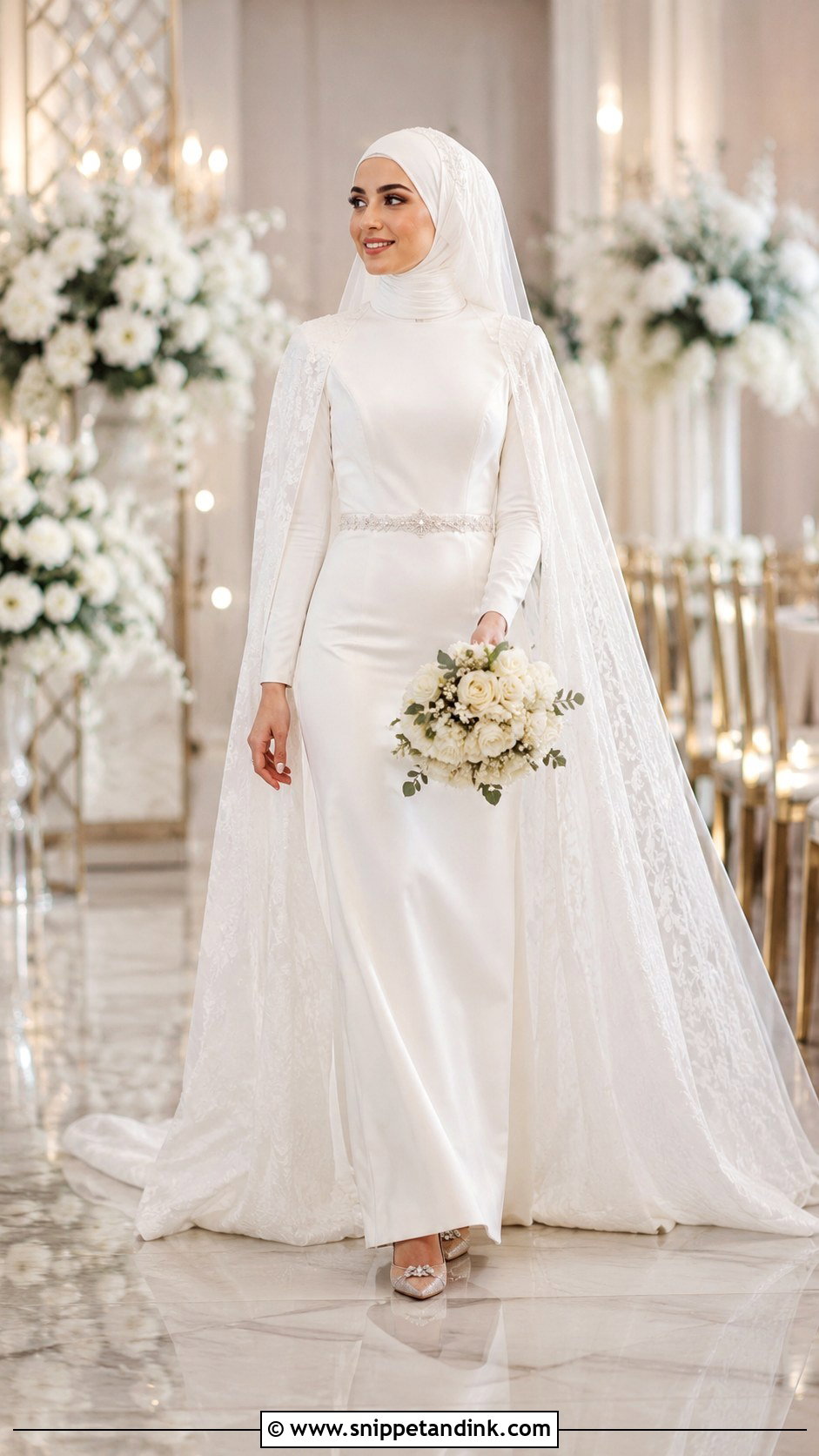 Muslim Bridal Dress With Cape - Snippet and Ink - 30 Muslim Bridal Dress Ideas