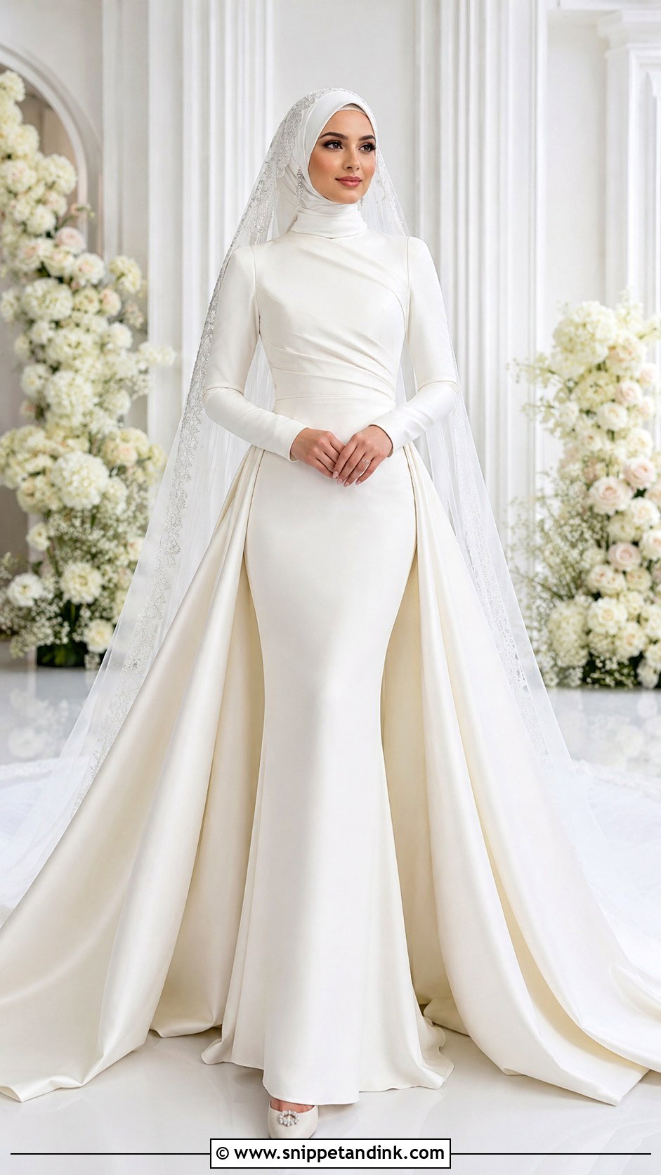 Muslim Bridal Dress With Detachable Train - Snippet and Ink - 30 Muslim Bridal Dress Ideas
