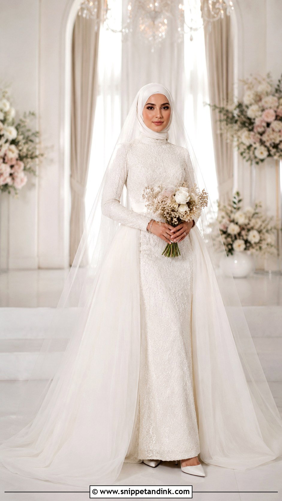 Muslim Bridal Gown With Overskirt - Snippet and Ink - 30 Muslim Bridal Dress Ideas
