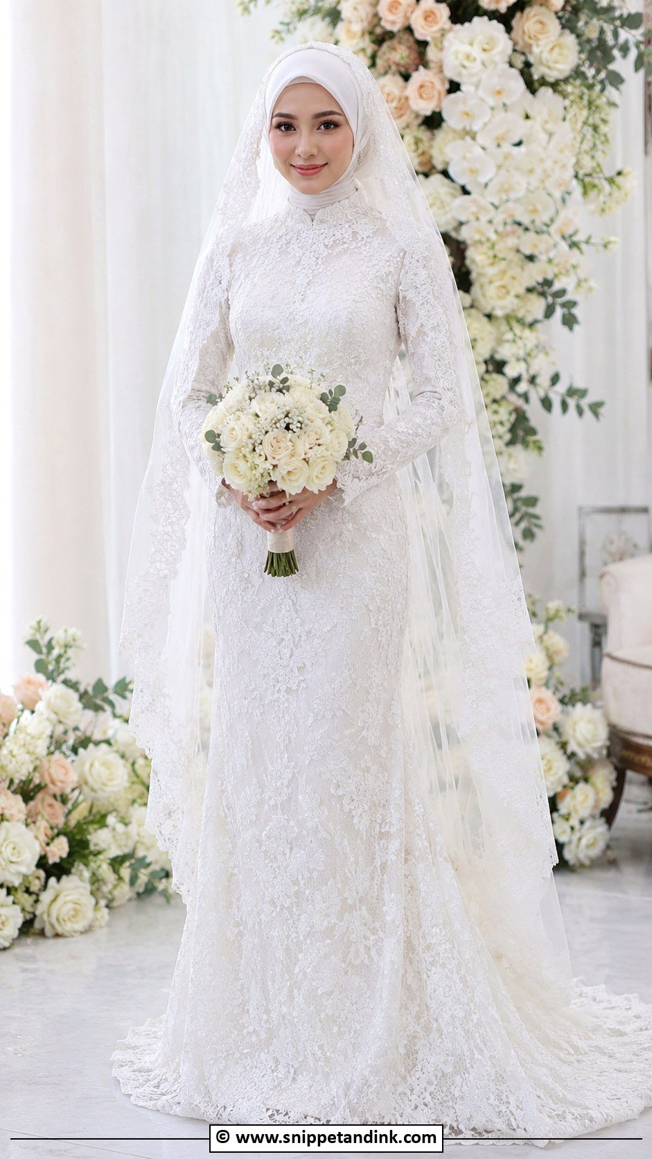 Muslim Bridal Lace Dress - Snippet and Ink - 30 Muslim Bridal Ideas