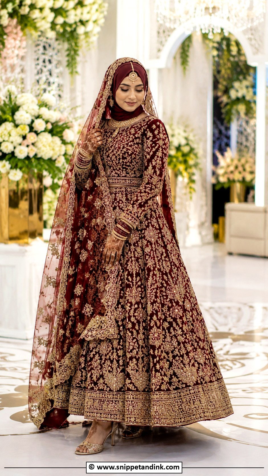 Muslim Bridal Lehenga With Hijab - Snippet and Ink - 30 Muslim Bridal Ideas