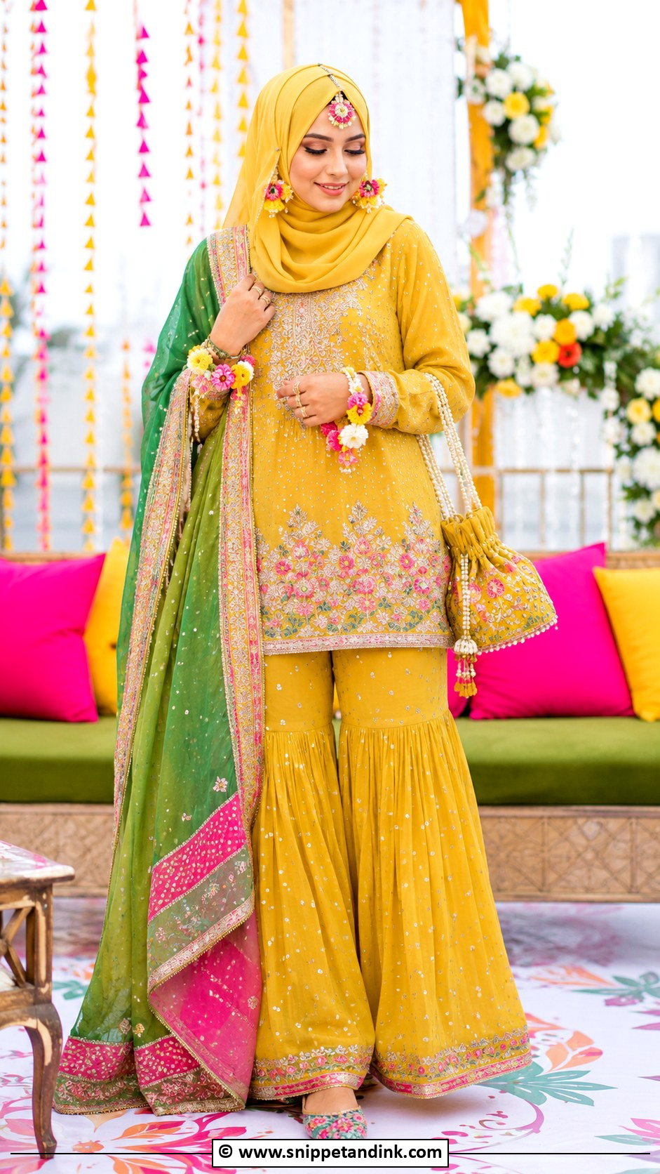 Muslim Bridal Mehndi Outfit - Snippet and Ink - 30 Muslim Bridal Ideas