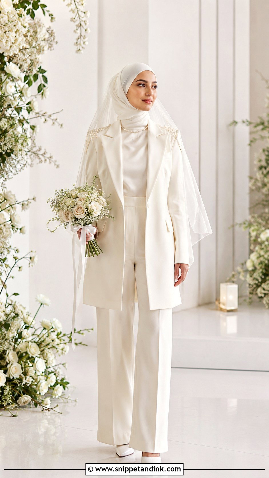 Muslim Bridal Pantsuit - Snippet and Ink - 30 Muslim Bridal Dress Ideas