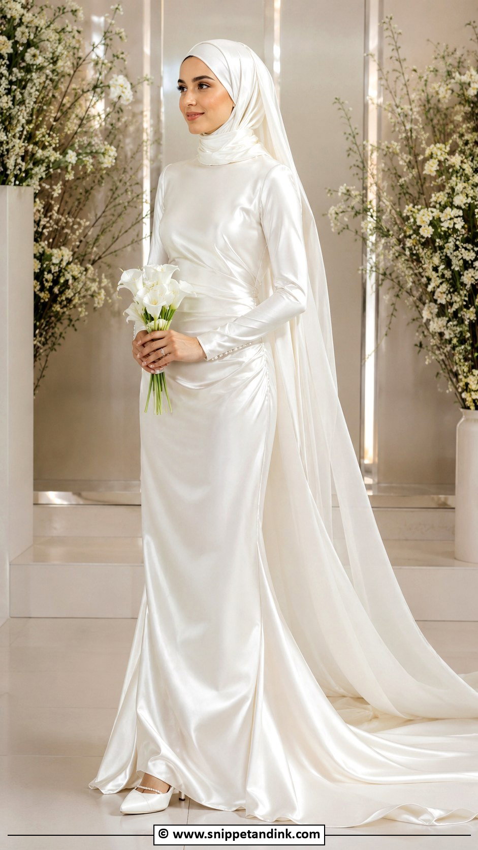 Muslim Bridal Satin Gown - Snippet and Ink - 30 Muslim Bridal Ideas