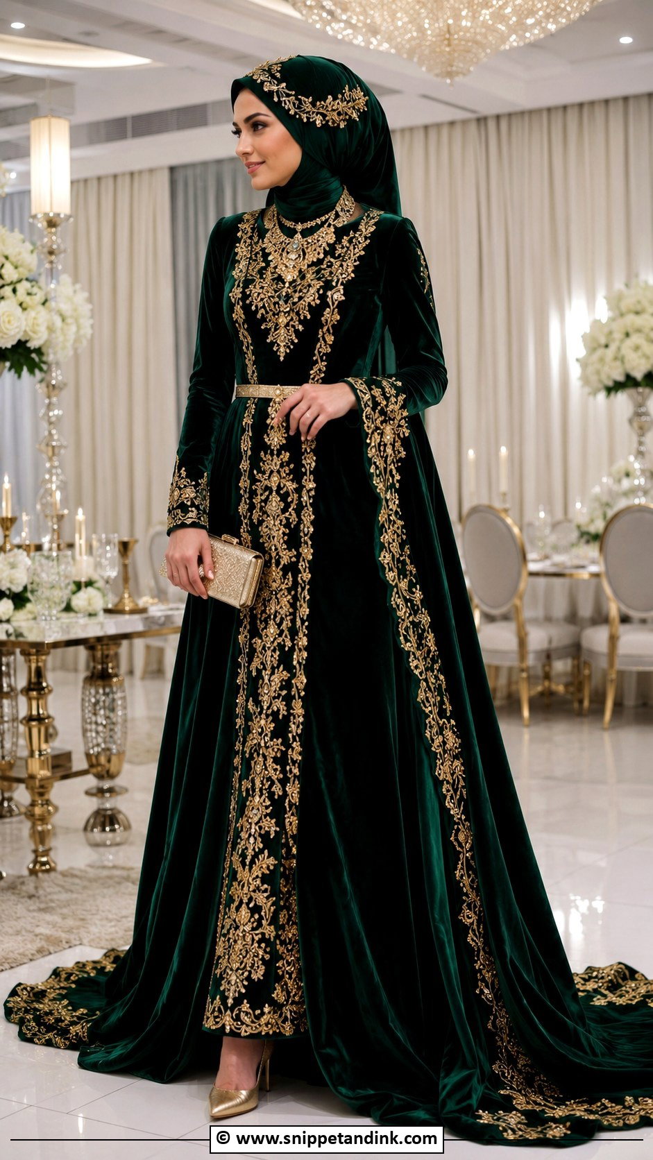 Muslim Bridal Velvet Dress - Snippet and Ink - 30 Muslim Bridal Ideas
