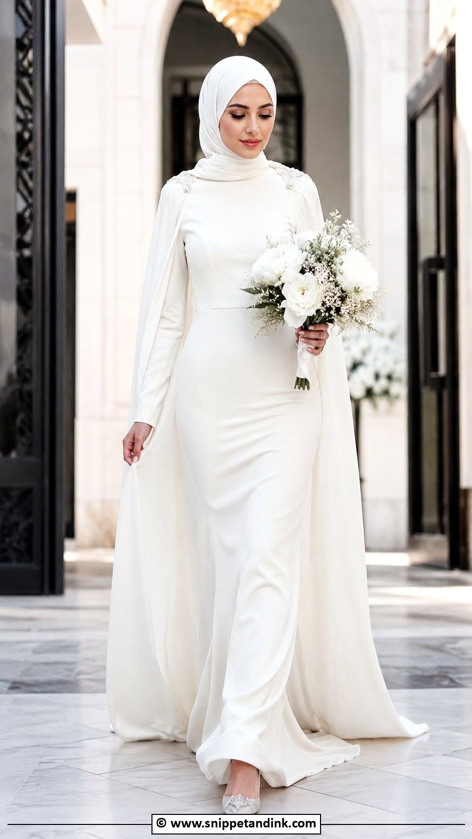 Muslim Bride Cape Wedding Dress - Snippet and Ink - 30 Muslim Brides Ideas