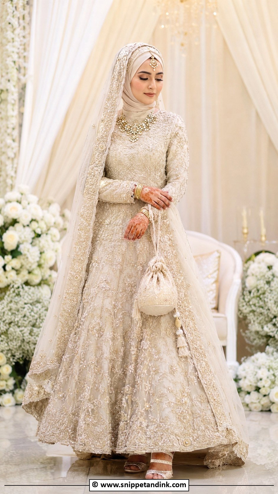 Muslim Bride Ivory Lehenga - Snippet and Ink - 30 Muslim Brides Ideas