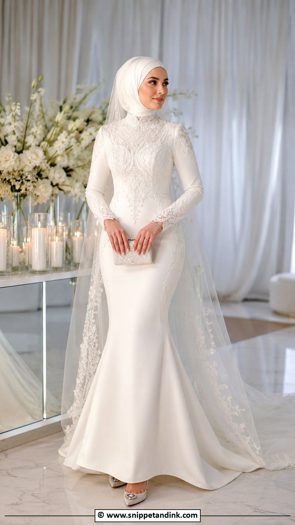 Muslim Bride Modest Mermaid Dress - Snippet and Ink - 30 Muslim Brides Ideas