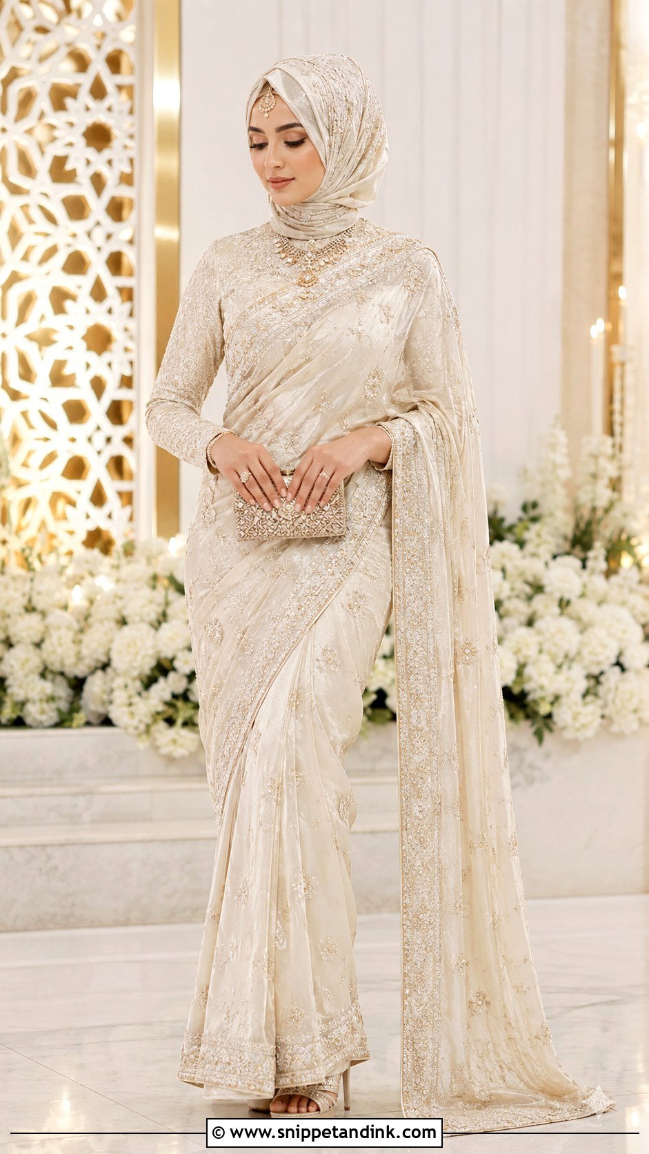 Muslim Bride Modest Saree - Snippet and Ink - 25 Sri Lankan Bride Ideas
