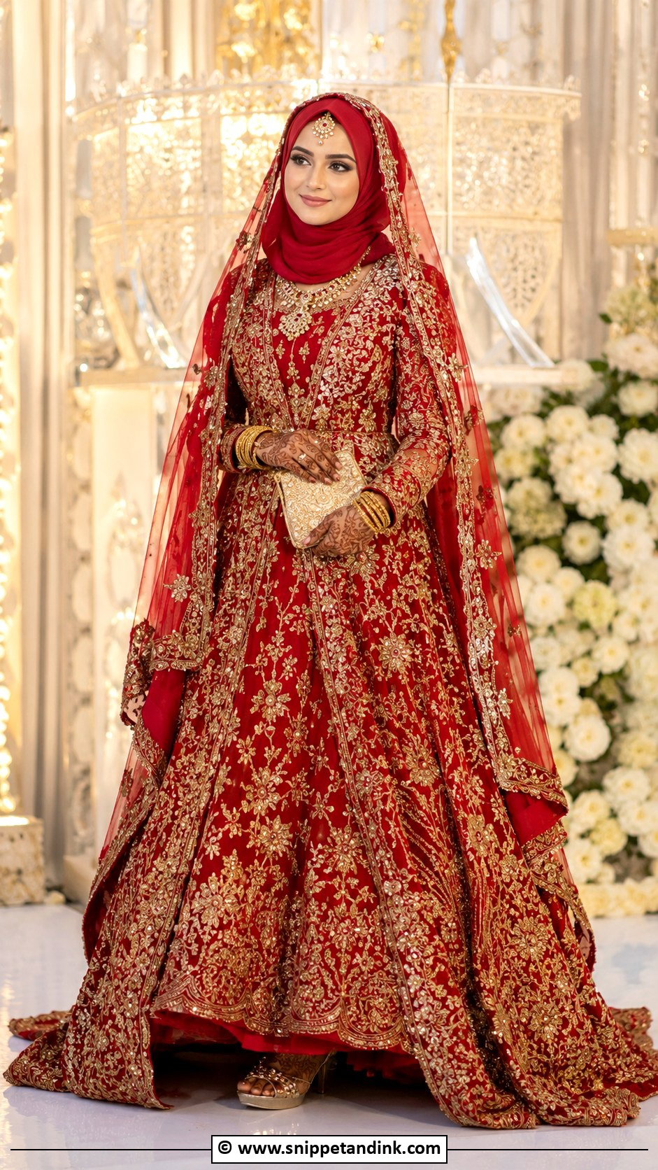 Muslim Bride Red Lehenga - Snippet and Ink - 30 Muslim Brides Ideas