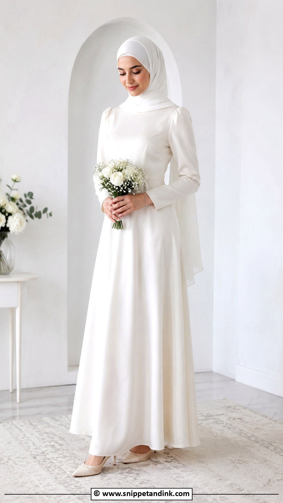 Muslim Bride Simple Nikkah Dress - Snippet and Ink - 30 Muslim Brides Ideas