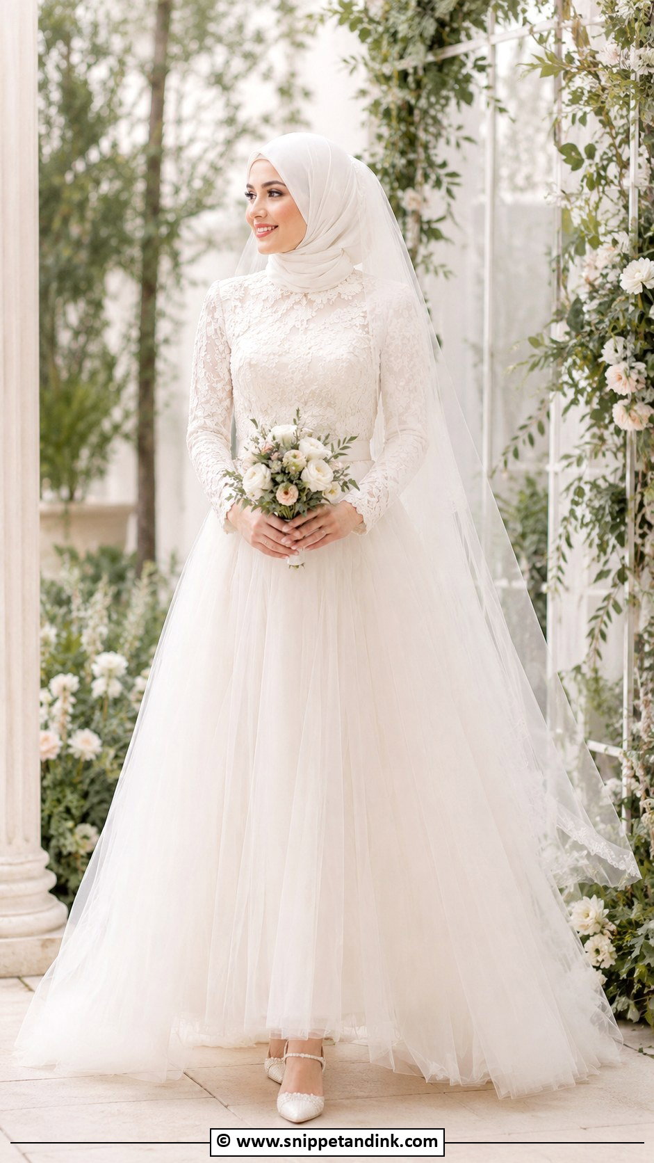 Muslim Bride Tulle Skirt Dress - Snippet and Ink - 30 Muslim Brides Ideas